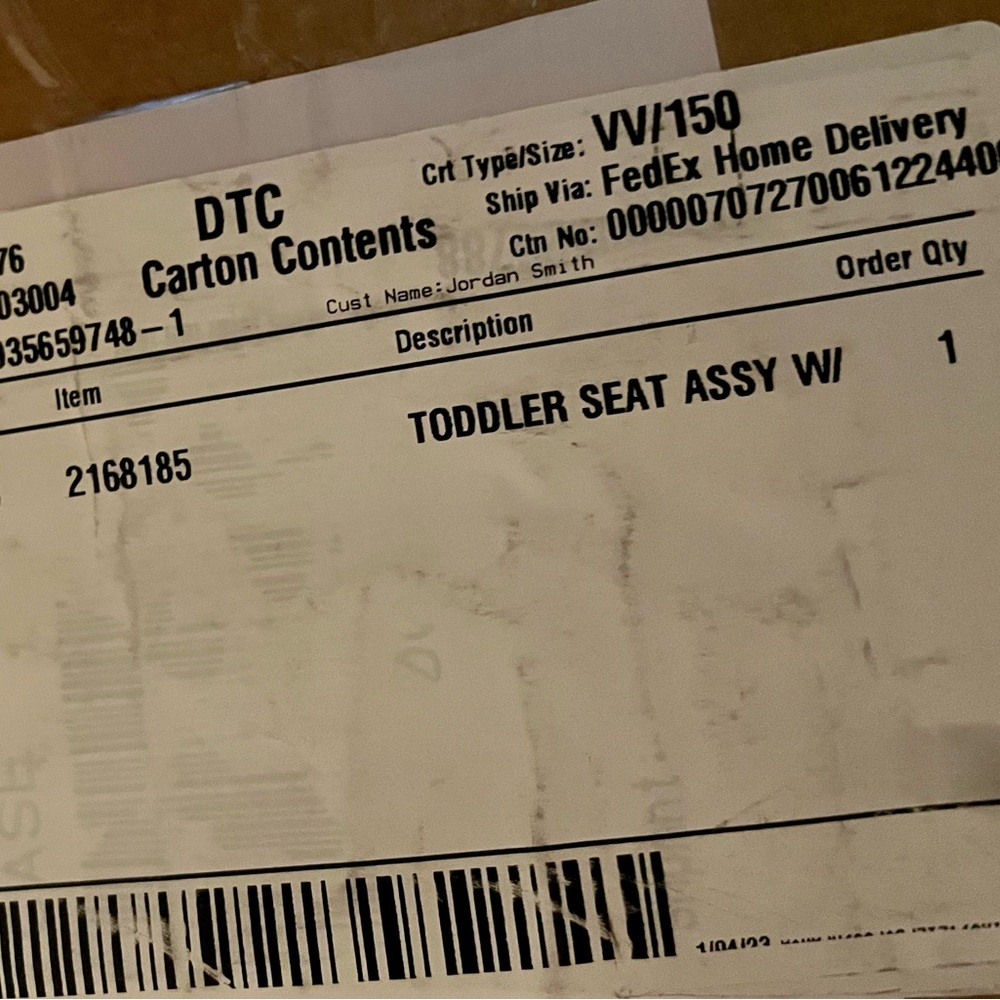 Graco high chair part